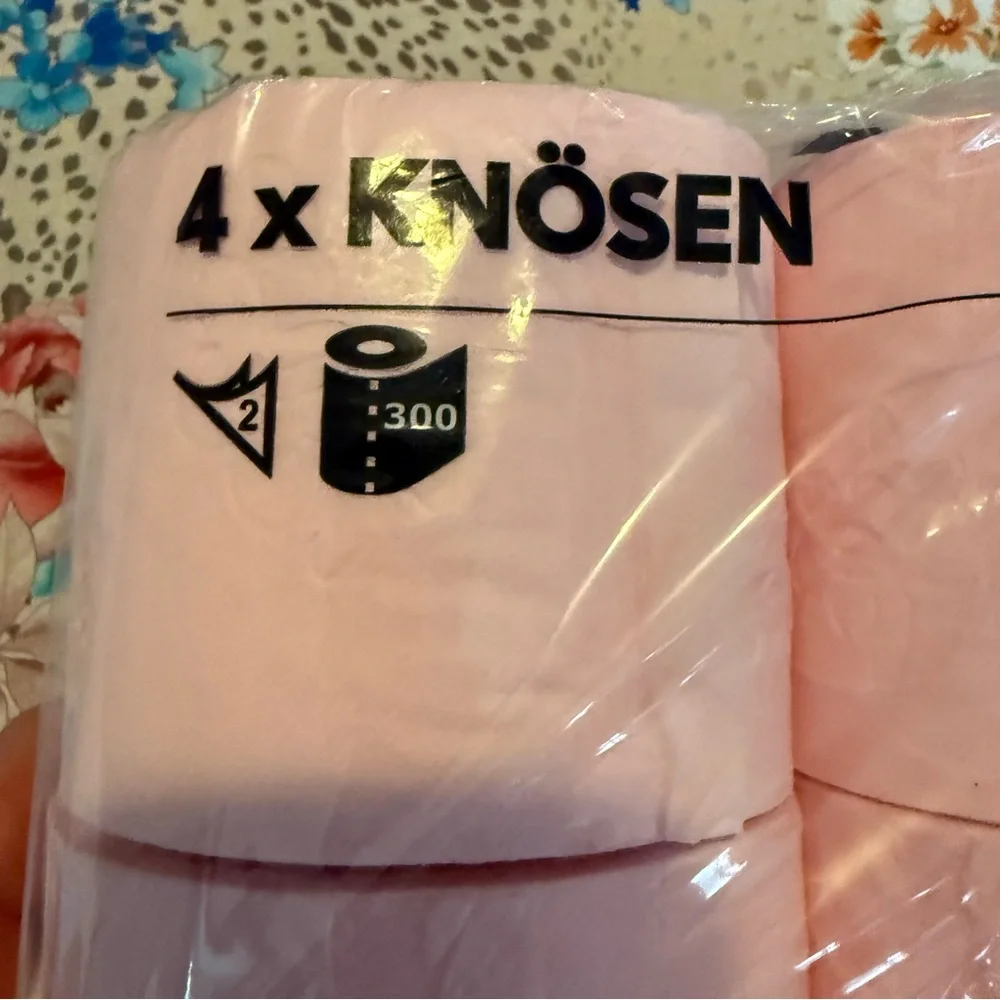 IKEA 4 Pack of Beautiful Pink Toilet Paper NOW DISCONTINUED New